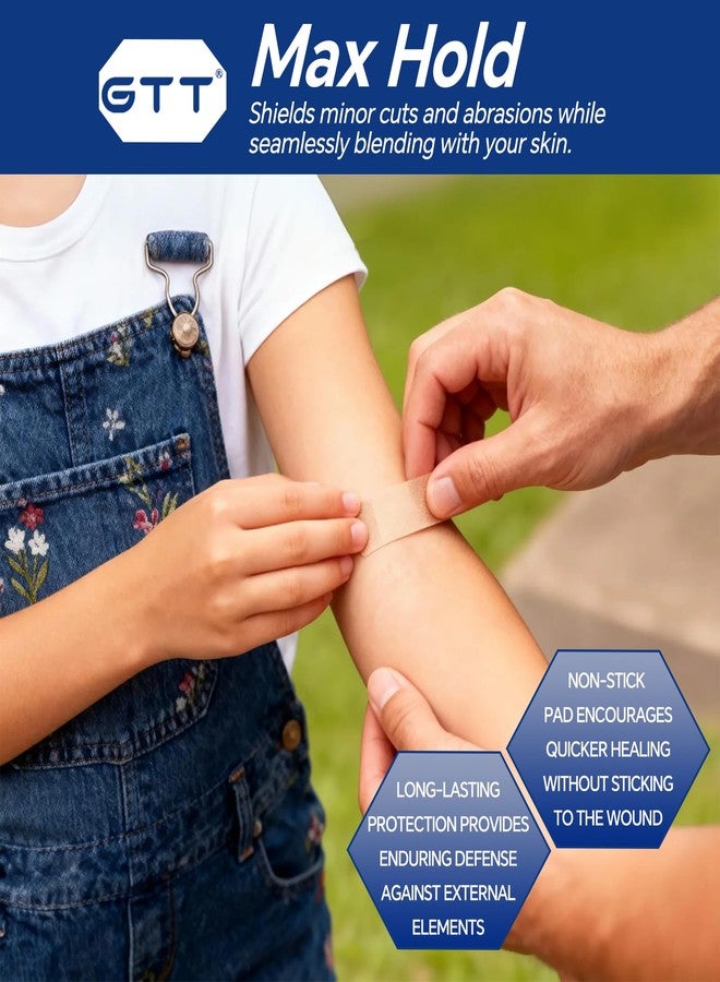 GTT Brand Sterile Flexible Fabric Adhesive Bandages, Comfortable Flexible Protection & Wound Care for Minor Cuts & Scrapes, Pad Designed to Cushion Painful Wounds, One Size 1x3-inch, 100 ct - Image 4